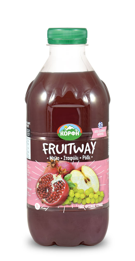 Fruitway 100% Natural apple, grape, pomegranate juice 1L