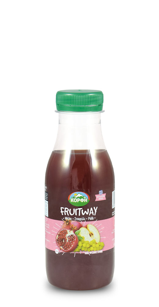 Fruitway 100% Φυσικός χυμός μήλο, σταφύλι, ρόδι 330ml
